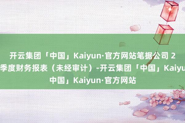 开云集团「中国」Kaiyun·官方网站笔据公司 2024 年前三季度财务报表(未经审计)-开云集团「中国」Kaiyun·官方网站