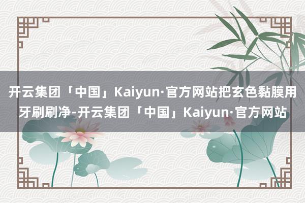 开云集团「中国」Kaiyun·官方网站把玄色黏膜用牙刷刷净-开云集团「中国」Kaiyun·官方网站